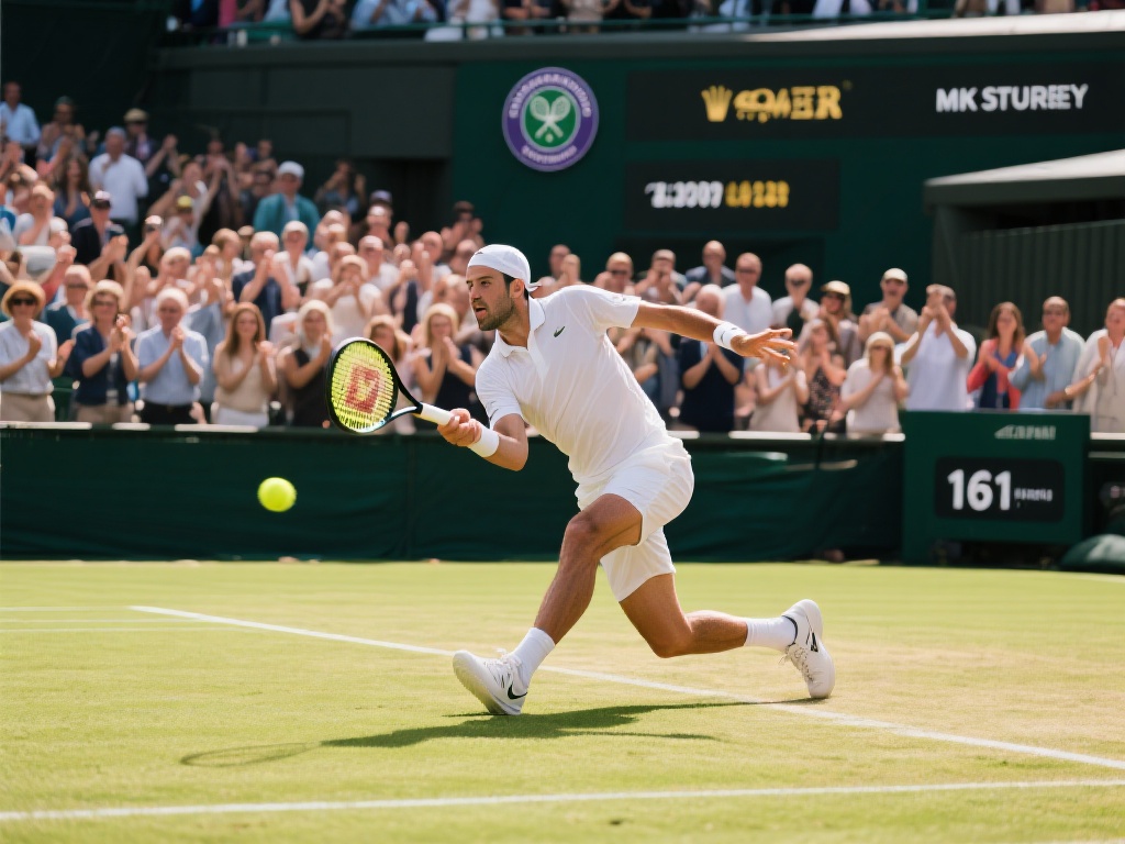 想象一下，在阳光明媚的草地上，球员挥拍击球的瞬间，